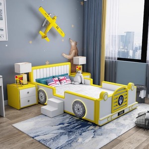 <span class=keywords><strong>Lit</strong></span> simple en bois confortable <span class=keywords><strong>pour</strong></span> garçon Meubles de chambre à coucher sur le thème de la <span class=keywords><strong>voiture</strong></span> durables <span class=keywords><strong>pour</strong></span> salle à manger Salon Hôtel Villa Appartement Entrepôt - Product Image 2