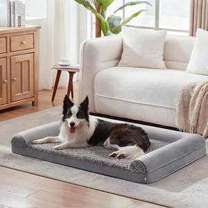 Sofá Cama Cuadrado para Perros con Patrón Liso para Todas las Estaciones, Cómodo y Desmontable, Cálido en Invierno y Transpirable - Product Image 3