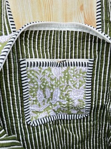 Bolsa de Lona de Algodón con Estampado de Bloques, Diseño Vintage Acolchado, Cierre de Cremallera, Bolsa de Viaje Deportiva de Fin de Semana, Bolsa Grande para Gimnasio, Yoga y Compras - Product Image 5