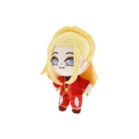 Peluche Garçon Vampire aux Cheveux Blonds Anime, Costume Rouge, Jouet en Peluche Kawaii Chibi pour Collection et Cadeau
