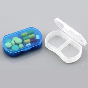 促销赠送礼品口袋2个隔层药丸储物盒小塑料盒 - Product Image 1