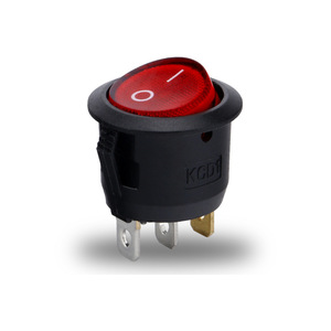 SVGOCN KCD1 Round Rocker Switch 2/3 Pin 12V 24V Red Led Light Power Button 6A 250V Screw Terminal - Product Image 1
