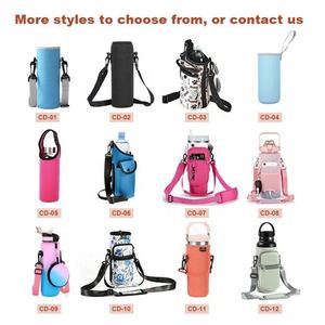 Sac de transport pour bouteille d'eau recyclable, sac isotherme personnalisé en néoprène pour bouteille d'eau avec bretelles réglables - Product Image 5