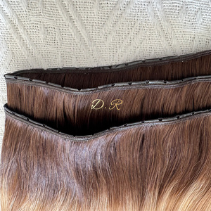 2026 New <strong>Design</strong> Seamless Human Hair Twins Hole Invisible Butterfly <strong>Weft</strong> Double Drawn Injected Xo <strong>Weft</strong> Hair Extensions - Product Image 2
