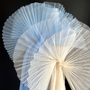 Cứng lưới nhăn vải Organza lớn với xếp li handmade tự làm vật liệu phong cách đám cưới trang trí quần áo thiết kế vải - Product Image 3