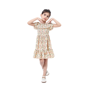 Vestido de Verano con Estampado Floral Vintage y Volantes para Niñas, Ropa Infantil para Fiestas, Playa y Vacaciones, Venta al Por Mayor - Product Image 3