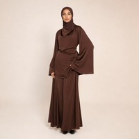 Jupe en satin Espresso personnalisée pour femmes, OEM ODM, vente en gros, vêtements modestes, vêtements islamiques