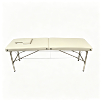 Table de massage pliante portable à 2 sections avec cadre en acier inoxydable, mobilier de salon