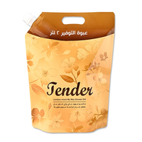 Sacs d'emballage pour lessive jetables en PET/NY/PE de 1L, 2L, 3L, 5L, à fond plat, avec bec verseur d'angle et impression par gravure