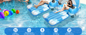 Plateforme flottante électrique gonflable en PVC avec auvent, double moteur, rechargeable, <span class=keywords><strong>pour</strong></span> fêtes d'adultes, avec porte-gobelets intégrés - Product Image 4