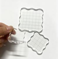 Tampons en caoutchouc transparents en silicone personnalisés en usine, pochoirs et matrices de découpe DIY, ensemble de blocs de tampons acryliques transparents