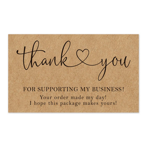Cartes de remerciement personnalisées en papier kraft avec logo, cartes postales, cartes de vœux, cartes de visite, impression et emballage pour petites entreprises - Product Image 1