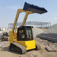 Chargeuse compacte sur chenilles hydraulique HIAJU à débit élevé 140L/Min, capacité 1500kg, hauteur de déchargement 2500mm, largeur 2124mm, vente chaude