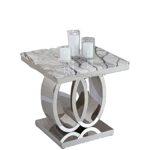 छोटे स्टेनलेस स्टील संगमरमर कंसोल तालिका चीन से फर्नीचर लक्जरी साइड टेबल