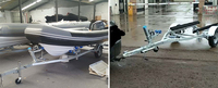 Remorque porte-bateau bateau en aluminium avec moteur et remorque