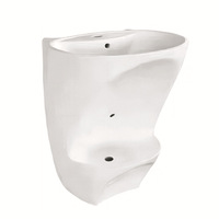 Nouveau lavabo et bassin de lavage des pieds pour mosquée musulmane, ensemble en céramique monobloc pour Wudu, design minimaliste et double trou