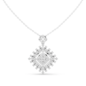 Colgante de Diamante Geométrico Plateado Cultivado en Laboratorio en Oro de 14K/18K, Diseño Moderno y Sostenible para Bodas y Fiestas de Mujeres, Lujo - Product Image 1