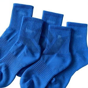 Chaussettes de compression pour hommes SPARKWELL INDUSTRY, bleu uni, en polyester tricoté, respirantes, avec soutien de la voûte plantaire, style sportif, pour usage quotidien, hiver - Product Image 1