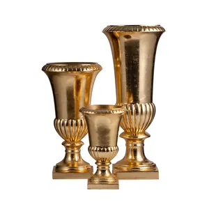 Vaso Alto Centerpiece Clássico Wedding Centerpiece Vasos De Ouro De Luxo Para Centerpieces De Casamento