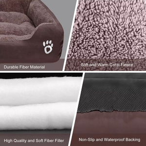 Tapis de couchage d'hiver chaud de luxe pour chiens de petite et moyenne taille, lit à carreaux amovible et lavable pour animaux de compagnie, vente en gros - Product Image 4