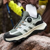 Chaussures de randonnée pour hommes à boucle rotative, lacées, antidérapantes, respirantes, absorbant les chocs, résistantes à l'eau, amorties et résistantes à l'usure pour l'extérieur