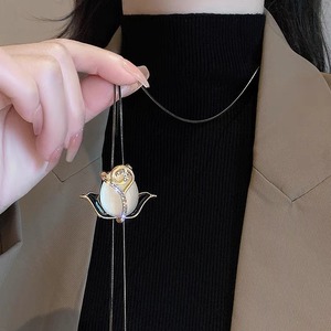 Tulip Sweater Chain Zinc Alloy Flower Shape Long Necklace For Autumn Winter Jewelry - Product Image 3