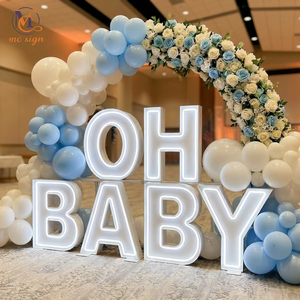 Letras Luminosas RGB OH BABY con Tema de Corona para Decoración de Eventos de Revelación de Género de Rey y Reina - Product Image 1
