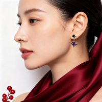 Boucles d'oreilles créoles tendance pour femmes, plaquées platine, en argent 925, bijoux fins avec zircon, cadeau de fiançailles, occasions de mariage et de fête