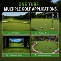 Gazon artificiel synthétique haute densité pour putting green de golf, pour entraînement en intérieur et en extérieur sur les terrains de golf