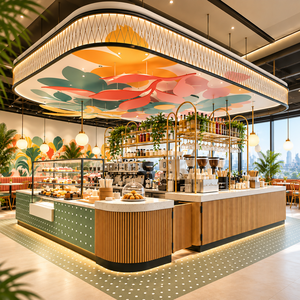 Restaurant Pearl Milk Tea Shop Interior Design Coffee <b>Bar</b> Station Restaurant Furniture Tables and Chairs <b>Bar</b> Restaurant Counter - Product Image 1