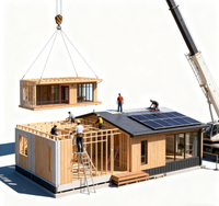 Maison modulaire préfabriquée en acier à faible coût et installation rapide pour villa moderne à usage domestique, avec solutions de chambre et d'appartement