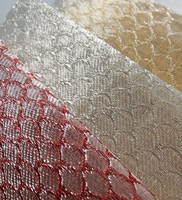 Tissu métallique tissé en acier inoxydable texturé multicolore à motif nid d'abeille scintillant, pour la découpe et le pliage haut de gamme