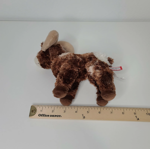 Peluche personnalisée en forme de cerf brun <span class=keywords><strong>à</strong></span> grandes cornes, super douce, avec rembourrage en coton PP, anti-stress, finition lavée, pour mariage - Product Image 2