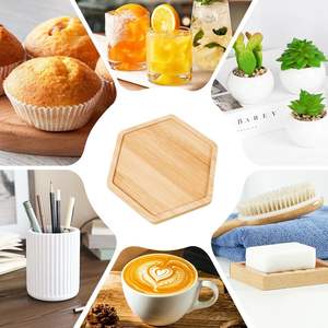 Lot de 12 sous-verres de 10 cm, sous-verres en bois, sous-verres en bambou, plateaux de base vides pour l'artisanat, petits plateaux en bois pour tasses à boire - Product Image 4