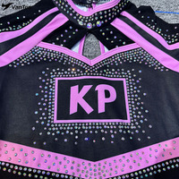 Uniforme de cheerleading rose ALLStar tendance, design gratuit, strass de haute qualité, sur mesure pour les compétitions de cheerleading