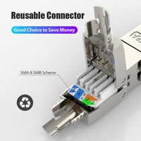 Adaptateur d'extension de câble Ethernet Cat6A Cat7, blindage complet, sans outil, connecteur RJ45 LAN