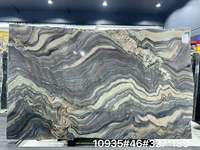 Dalles de quartzite bleu fusion polies, pierre naturelle pour îlot de cuisine de luxe et crédence