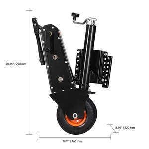 <span class=keywords><strong>Roue</strong></span> de <span class=keywords><strong>jockey</strong></span> électrique 500 lb 13-23,2 po pour remorque, <span class=keywords><strong>double</strong></span> roues 9 po en caoutchouc gonflable, actionnée par clé manuelle ou électrique - Product Image 2