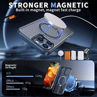 Étui de protection antichoc de luxe en PC+TPU respirant avec support magnétique en métal pour iPhone 18 17 16 15 14 13 Pro Max Plus