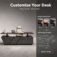 Bureau de direction moderne modulaire électrique à hauteur réglable, ergonomique, assis-debout, mobilier de bureau commercial personnalisable