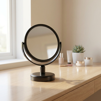 Miroir cosmétique portable mignon à double face avec cadre métallique, mini miroir de voyage avec grossissement pour femmes et adolescentes, cadeau, fabrication OEM