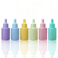 Flacon compte-gouttes en verre de 30 ml, couleurs mélangées, pour macarons, personnalisable, pour huiles essentielles et sérums de soin, avec logo personnalisé pour les soins de la peau