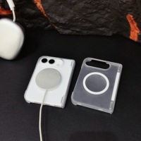 Étui transparent magnétique pour iPhone Duo18 Fold iPhone Ultra, antichoc, coque fine magnétique givrée transparente, coque arrière rigide en PC