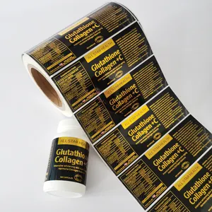 Custom Printing Healthy Pharmaceutical Product Spot Uv Bottle Sticker Roll Gold Foil Glossy Nutritional Private Supplement Label