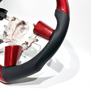 Volante <span class=keywords><strong>Auto</strong></span> Personalizzato in Fibra di Carbonio Rossa, Vendita Diretta dalla Fabbrica, Accetta Qualsiasi Personalizzazione per <span class=keywords><strong>Pontiac</strong></span> Holden <span class=keywords><strong>GTO</strong></span> - Product Image 2