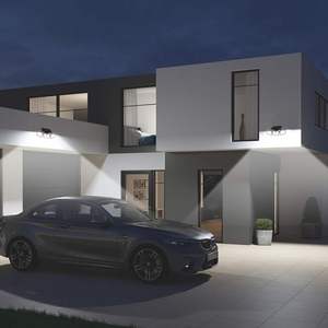 Lampada solare da giardino per Garage da esterno a 3 teste sensore di movimento luce IP65 270 impermeabile grandangolare Flood da parete con 3 modalità 74Led - Product Image 6