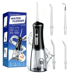 Nettoyeur <span class=keywords><strong>dentaire</strong></span> sans fil noir à <span class=keywords><strong>jet</strong></span> d'eau 300 ml, rechargeable, IPX7, 4 modes, pour usage domestique et voyage, <span class=keywords><strong>meilleur</strong></span> irrigateur buccal, brossette <span class=keywords><strong>dentaire</strong></span> - Product Image 1