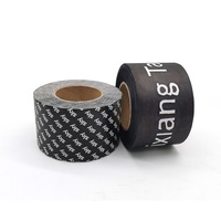 Ruban adhésif en papier kraft personnalisé avec logo imprimé, noir et brun, activé par l'eau, renforcé, auto-adhésif, fragile