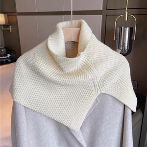 <b>Women</b> Solid Color Knitted Square Shawl Winter Warm Poncho <b>Cape</b> <b>Coat</b> for Daily Wear - Product Image 4