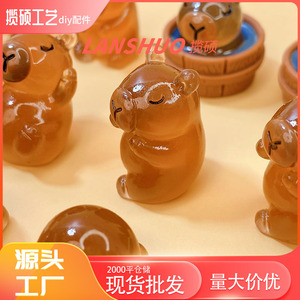 Figurines d'animaux mignons en résine pour la décoration de la maison et la création de bijoux DIY avec fonction phosphorescente - Product Image 4